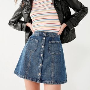 BDG Denim Button-Front Skirt